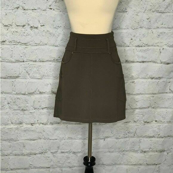 Athleta Dark Green High Waist Pull-On Stretch Mini Skirt Size XXS - Picture 9 of 12
